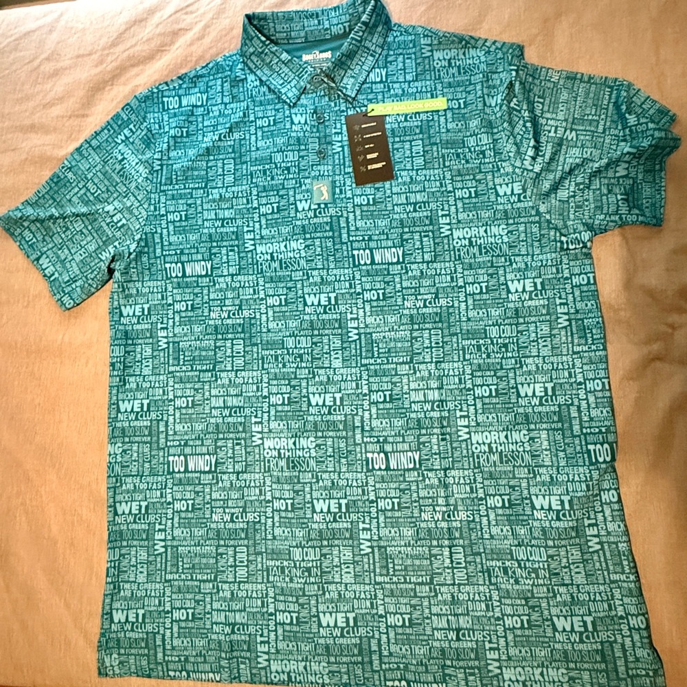 Trendy Teal Graphic Men's Polo Shirt